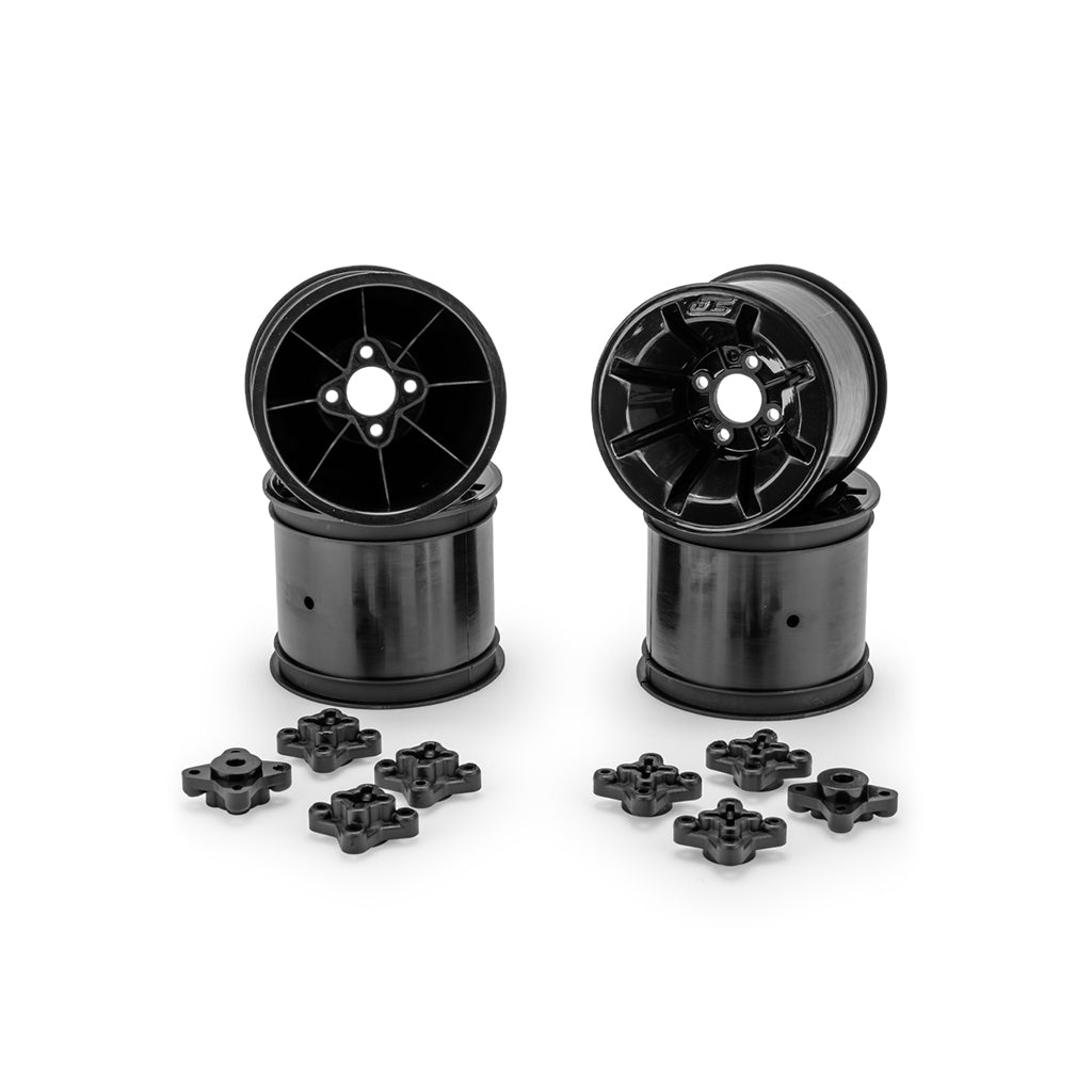 Pioneer - RC10T 2.2 Rear Wheel Blk + Adapter 4pc