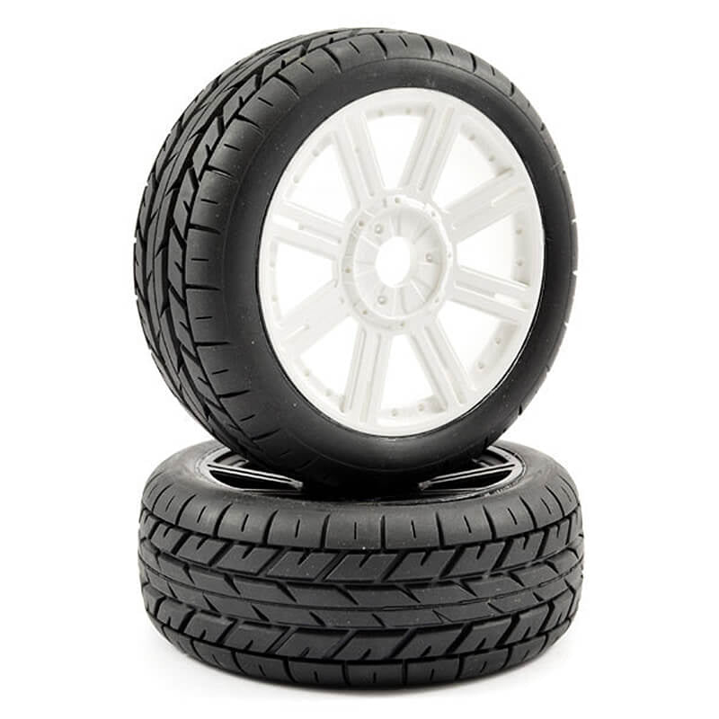 FASTRAX 1/8 EAGLE TREAD MOUNTED ON 8-SPOKE WHITE (PR)
