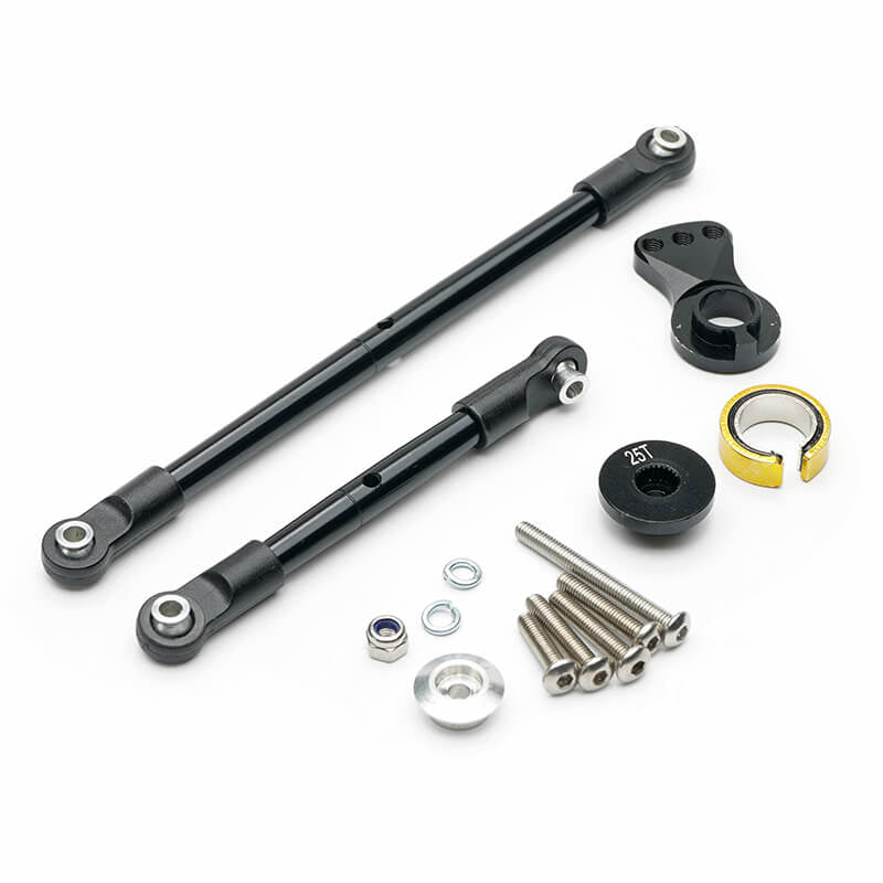 FASTRAX TAMIYA CC02 MERC G500 ALUMINIUM 25T SERVO SAVER SET - BLACK