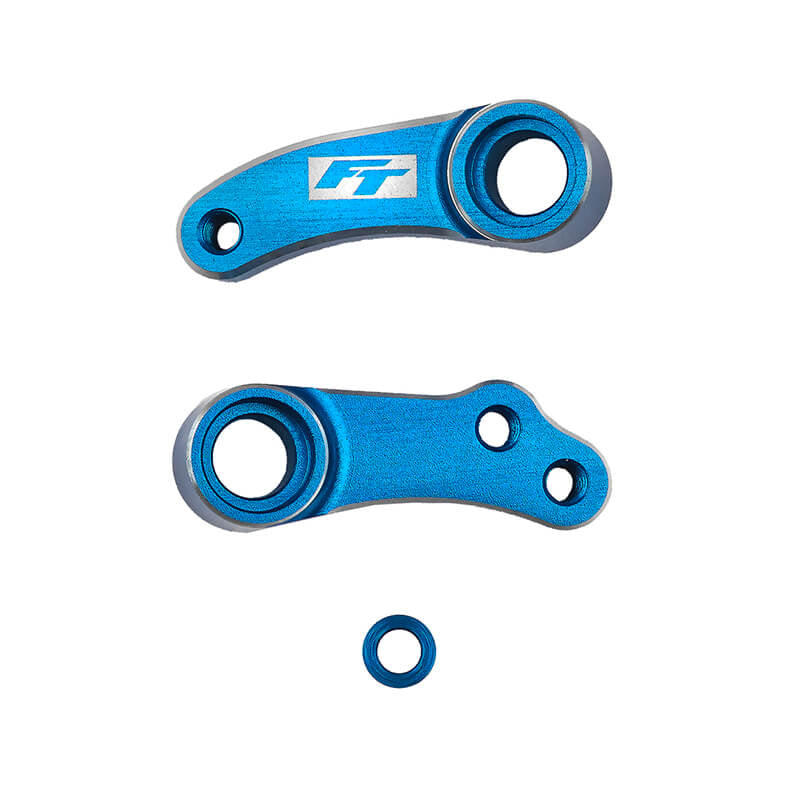 TEAM ASSOCIATED RC10B84 FT ALUMINIUM STEERING BELLCRANKS BLUE