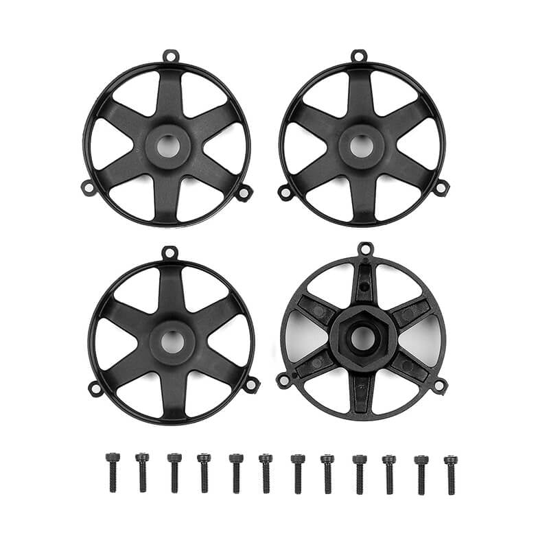 TEAM ASSOCIATED DC10 FT ADJ. WHEEL FACE PLATE, BLACK (4)