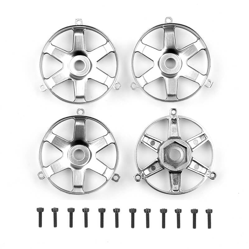 TEAM ASSOCIATED DC10 FT ADJ. WHEEL FACE PLATE, SILVER (4)