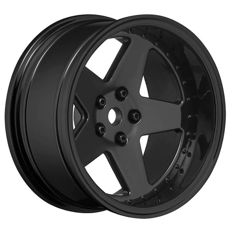 LOUISE RC 1/10 DRIFT 2,4,6,8MM OFFSET 5-SPOKE WHEELS GLOSS BLACK