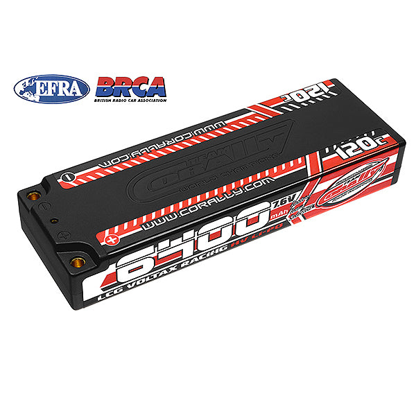 CORALLY VOLTAX 120C LIPO HV BATTERY 6400 MAH 7.6V LCG STICK 4mm Bullit