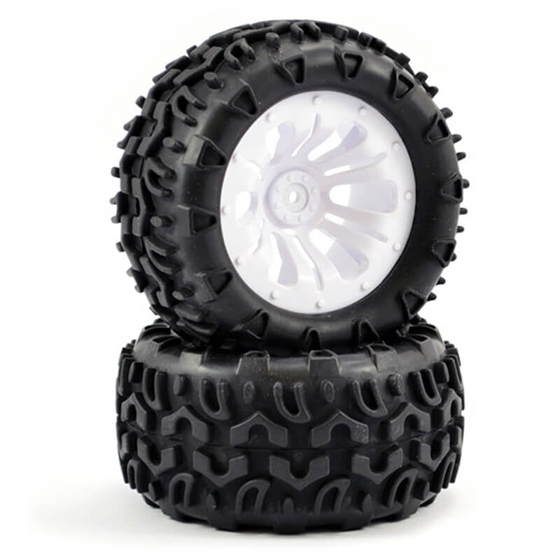 FASTRAX 1/10 KLAXON TRUCK TYRE MOUNTED ON 12-SPOKE (12mm HEX)