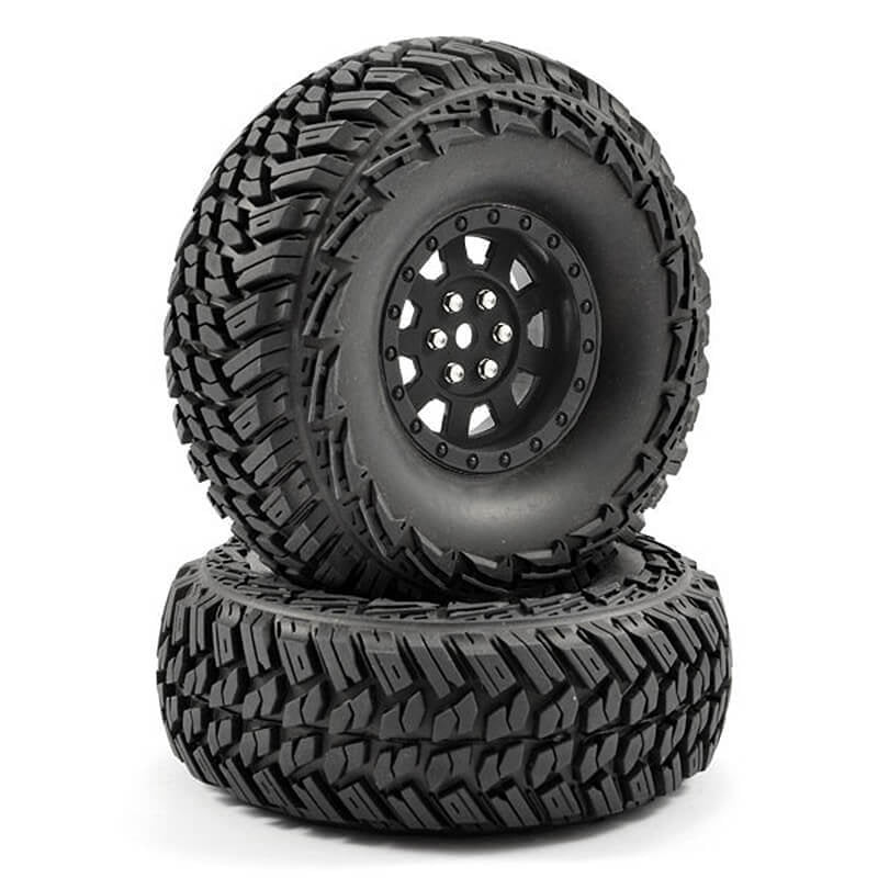 FASTRAX 1:10 CRAWLER SLINGER 1.9 MOUNTED SCALE WHEEL BLACK