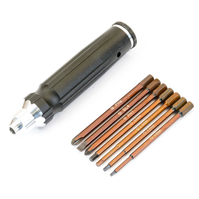 FASTRAX 7-piece CHANGEABLE DRIVER SET 1.5/2.0/2.5/3.0 / PH1/PH2/SL4mm