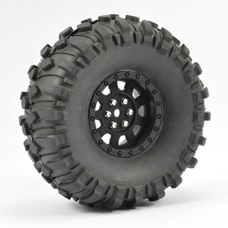 FASTRAX 1:10 CRAWLER BOXER 1.9 MOUNTED SCALE WHEEL BLACK