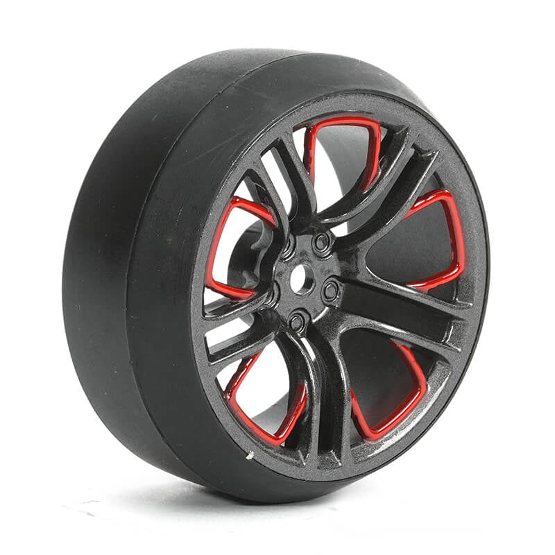 FASTRAX 1/10 (4) DRIFT D3 TYRE WITH 3MM 10-SPOKE WHEEL-GRAPHITE