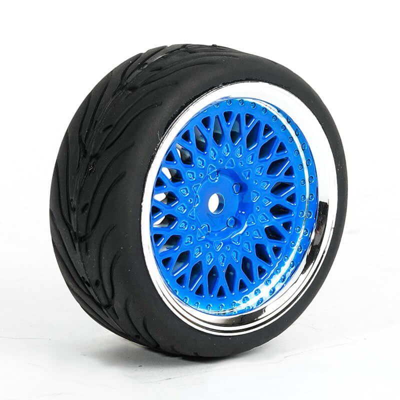 FASTRAX 1/10 STREET/TREAD TYRE CLASSIC BLUE/CHROME WHEEL