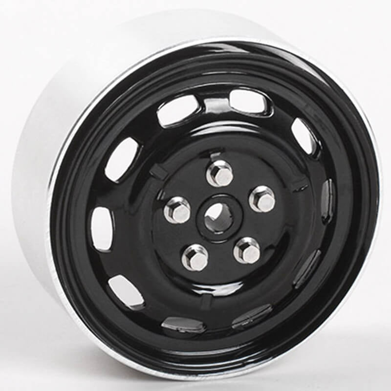 RC4WD STAMPED STEEL 1.7" 10-OVAL HOLE WHEELS (BLACK)
