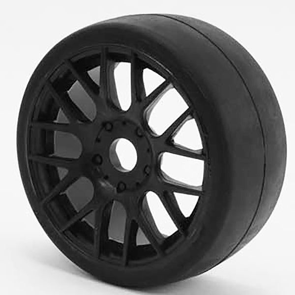 SWEEP 1/8TH GT R2 PRO COMPOUND SLICK GLUED 55DEG/BLACK WHEEL