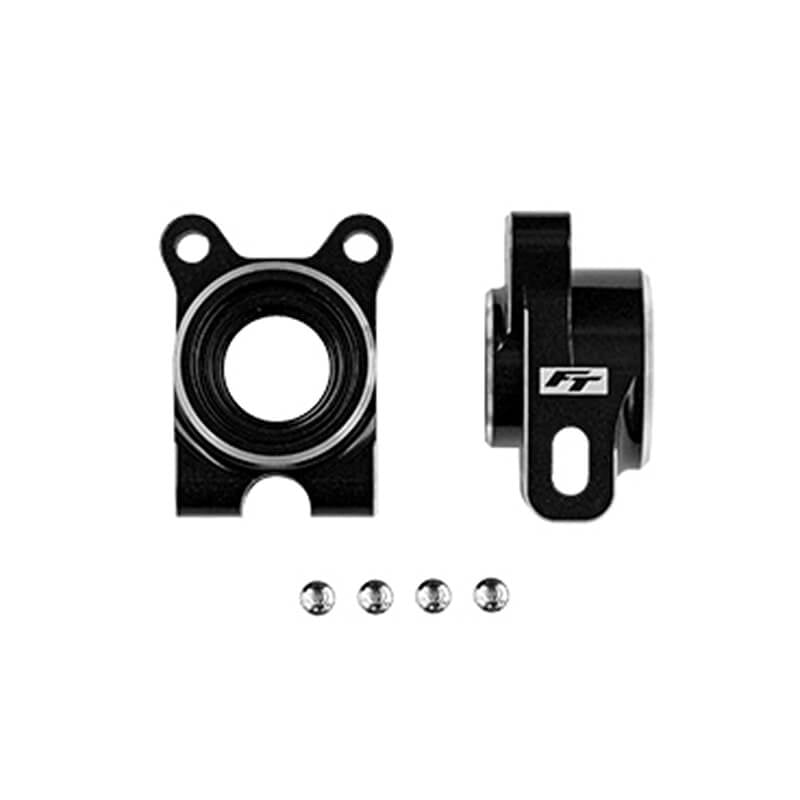 TEAM ASSOCIATED RC10B7 FT REAR HUBS -4 OFFSET BLACK ALUMINIUM