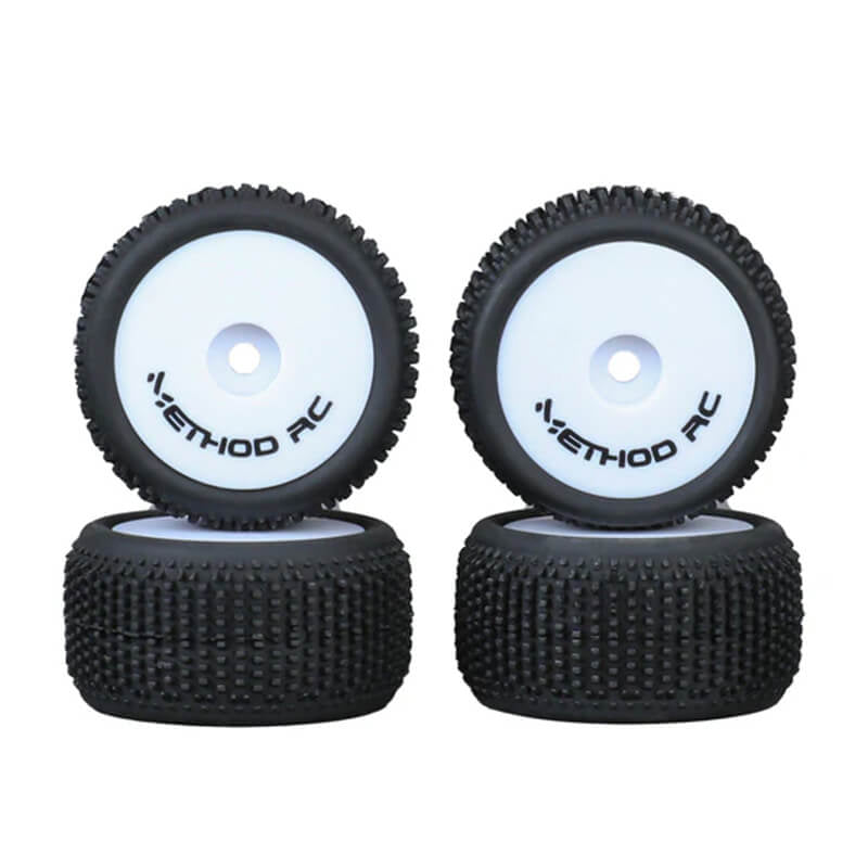 METHOD NITRAGRIP 1/24 TRUCK TYRES F/R ON 7MM HEX WHITE (4)