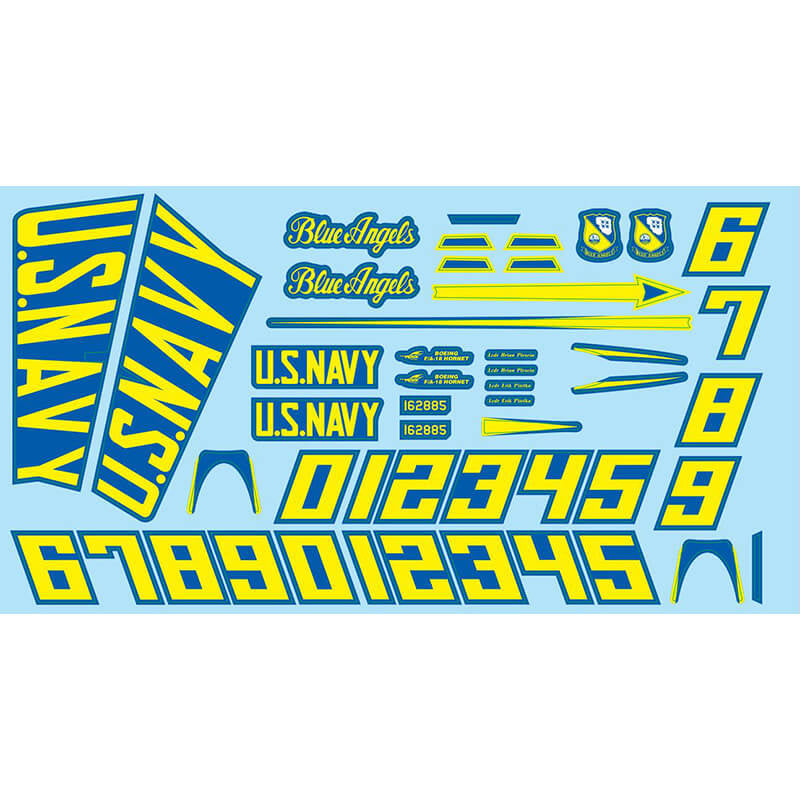 XFLY TWIN 40MM F-18 (BLUE) DECAL SET