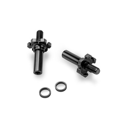 Adjustable RC10B7-D Titanium Front Axle 2pc - Blk