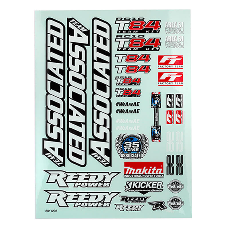 TEAM ASSOCIATED RC10T84 DECAL SHEET