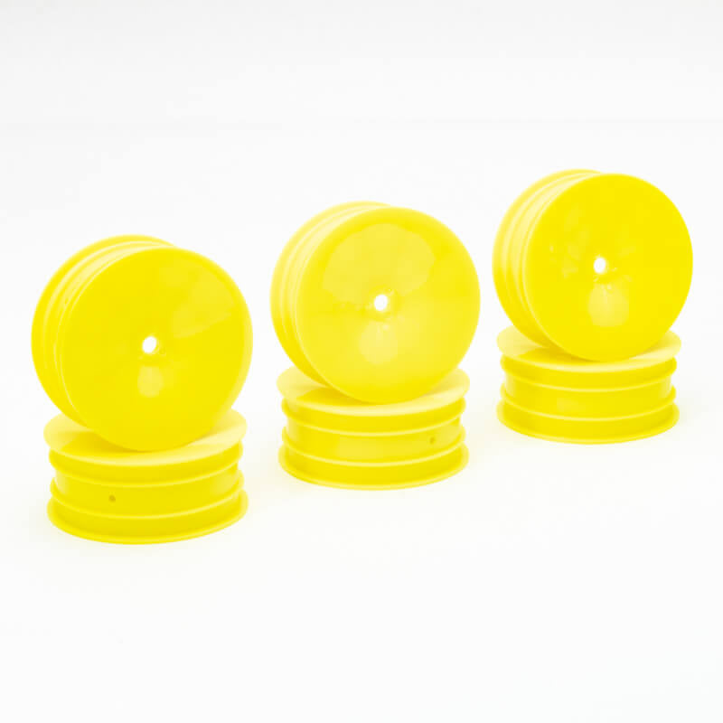 CENTRO 1/10 DISHED BUGGY FRONT 2WD WIDE WHEEL YELLOW - 3PAIRS