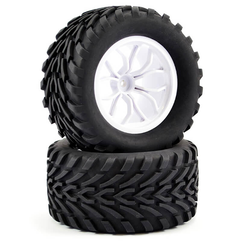 FASTRAX 1/10 MEGA-V TRUCK TYRE MOUNTED ON 12-SPOKE (12mm HEX)
