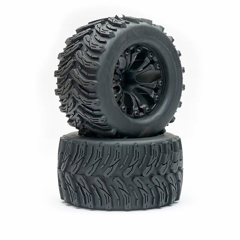 FASTRAX 1/10 T-BONE TRUCK TYRE MOUNTED SPLIT-SPOKE (12mm HEX)