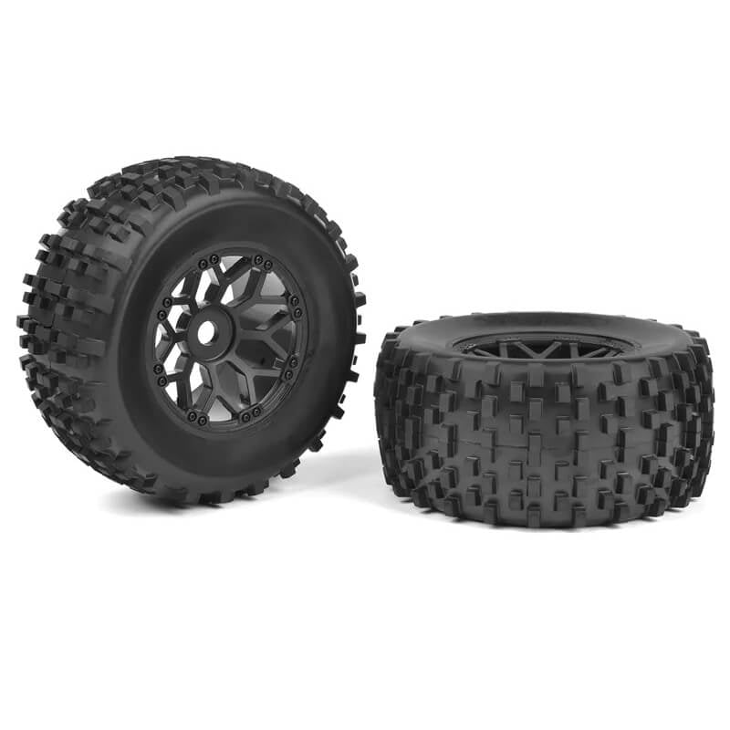 CORALLY OFF-ROAD 1/8 MT TYRES GRIPPER GLUED ON BBS RIMS (PR)