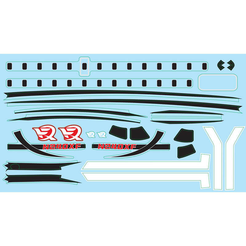XFLY TWIN 40MM J-65 DECAL SHEET - RED
