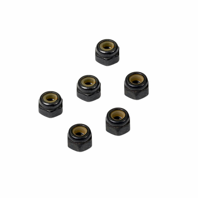 FTX NYLON NUT M3 (6PC) - BLACK