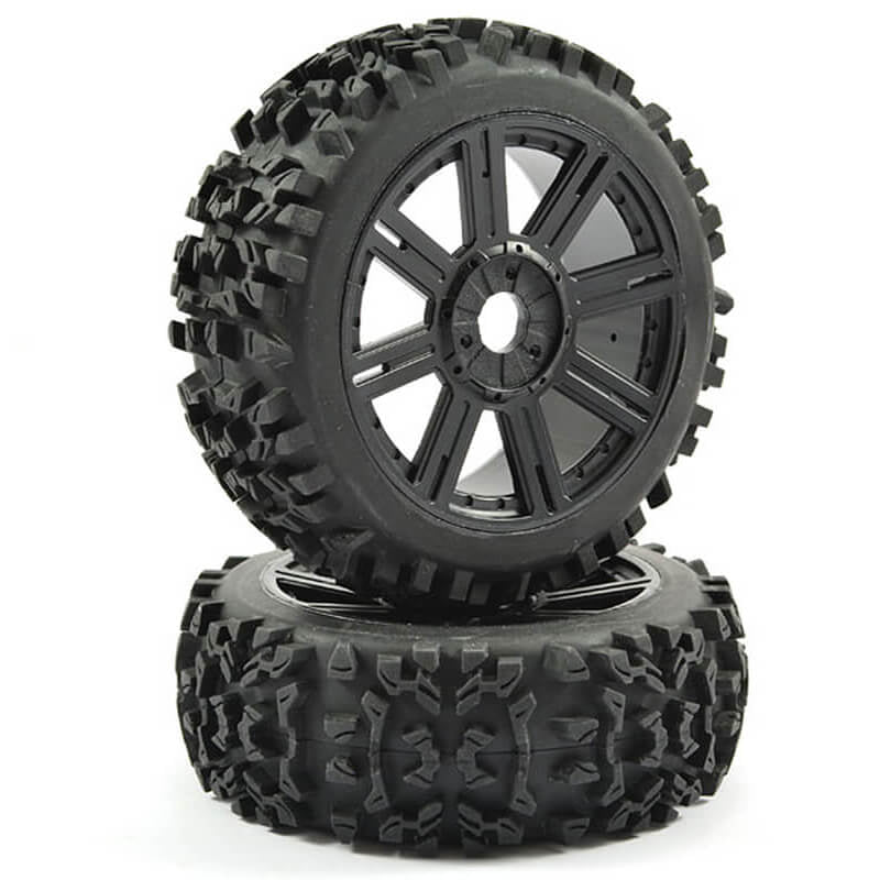 FASTRAX 1/8 MAZE BLOCK MOUNTED ON 8-SPOKE BLACK (PR)