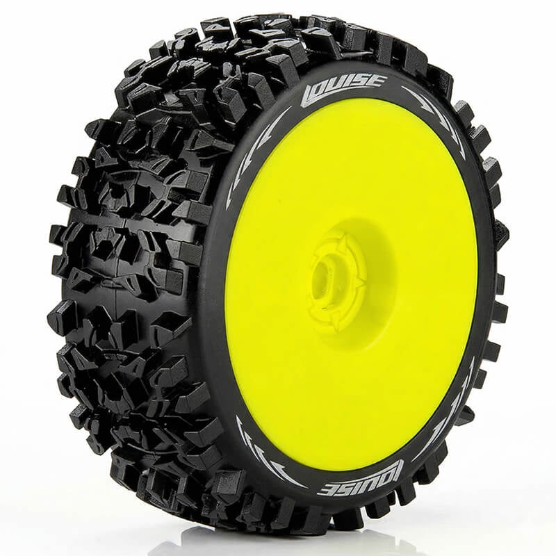 LOUISE RC B-PIONEER 1/8 FR/RR SOFT HEX 17MM YELLOW