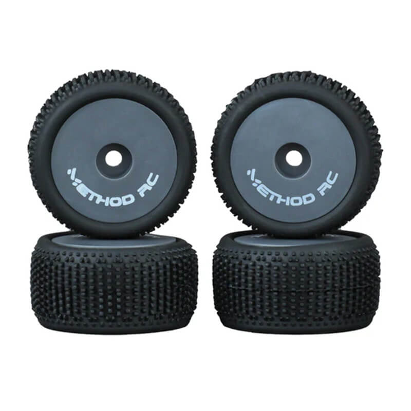 METHOD NITRAGRIP 1/24 TRUCK TYRES F/R ON 7MM HEX GREY (4)