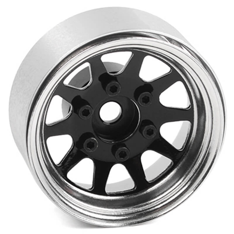RC4WD OEM 6-LUG STAMPED STEEL 1.55" BEADLOCK WHEELS (BLACK &
