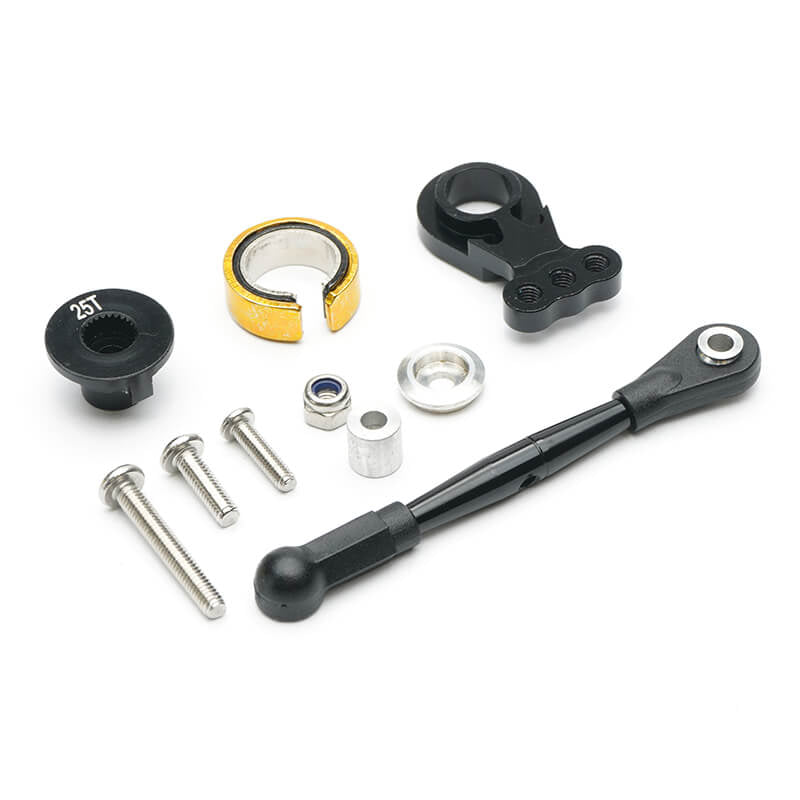FASTRAX TAMIYA GF01 ALUMINIUM 25T SERVO SAVER SET - BLACK