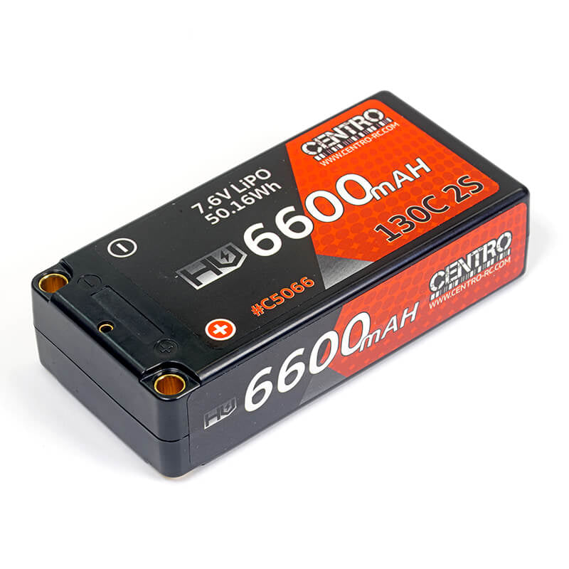 CENTRO HV 2S 6600MAH 7.6V 130C HARDCASE SHORTY LIPO BATTERY