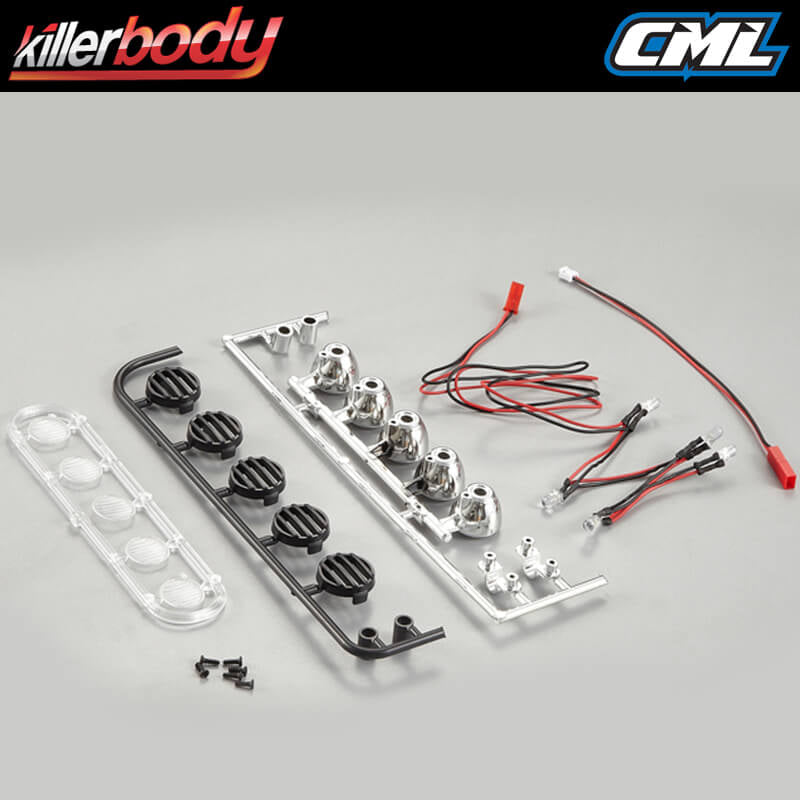 KILLERBODY BLACK SPOT LIGHTS W/LED UNIT SET (5)