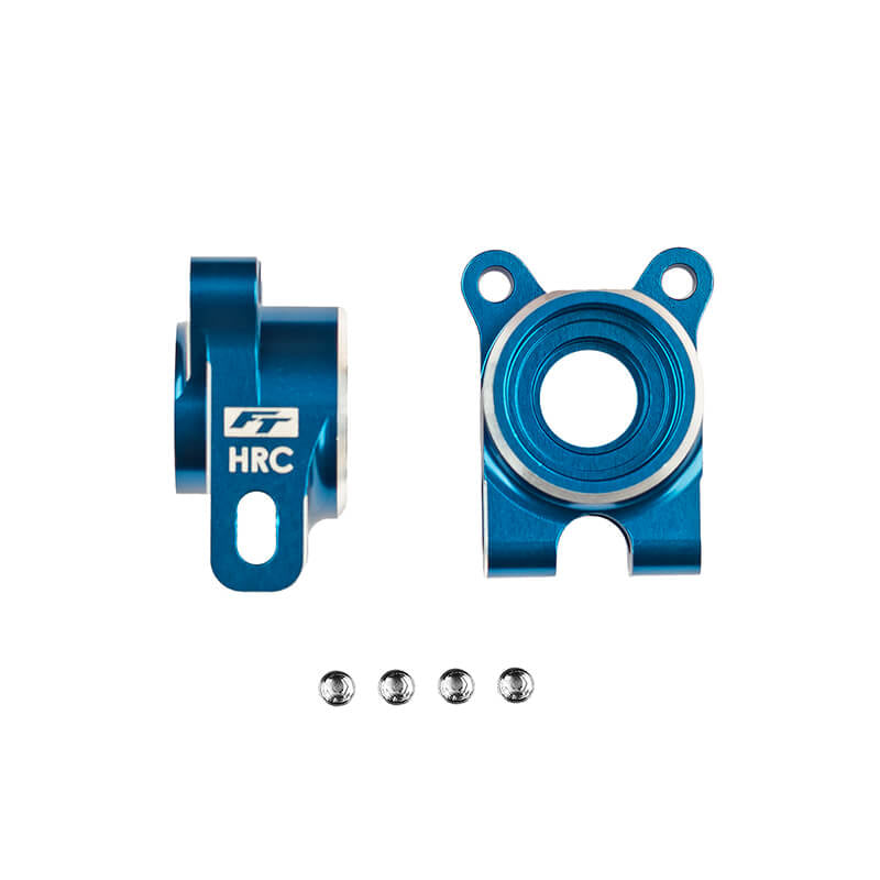 TEAM ASSOCIATED RC10B7 FT HRC REAR HUBS -4 OFFSET BLUE ALUM