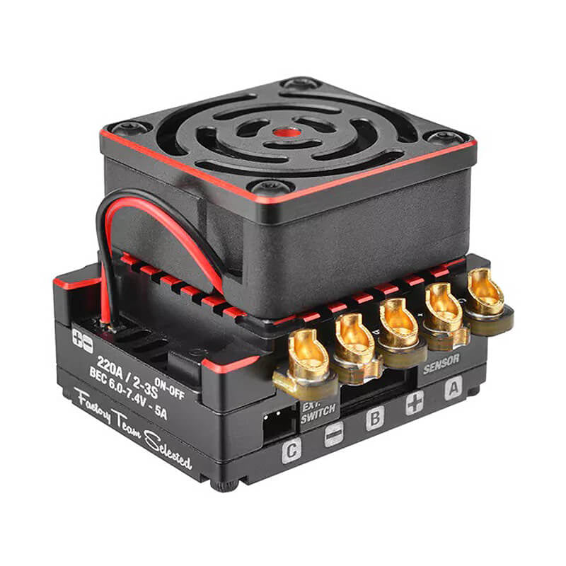 TEAM CORALLY CMM-10 RACING BRUSHLESS ESC SENSORED 2-3S 220A BLACK/RED