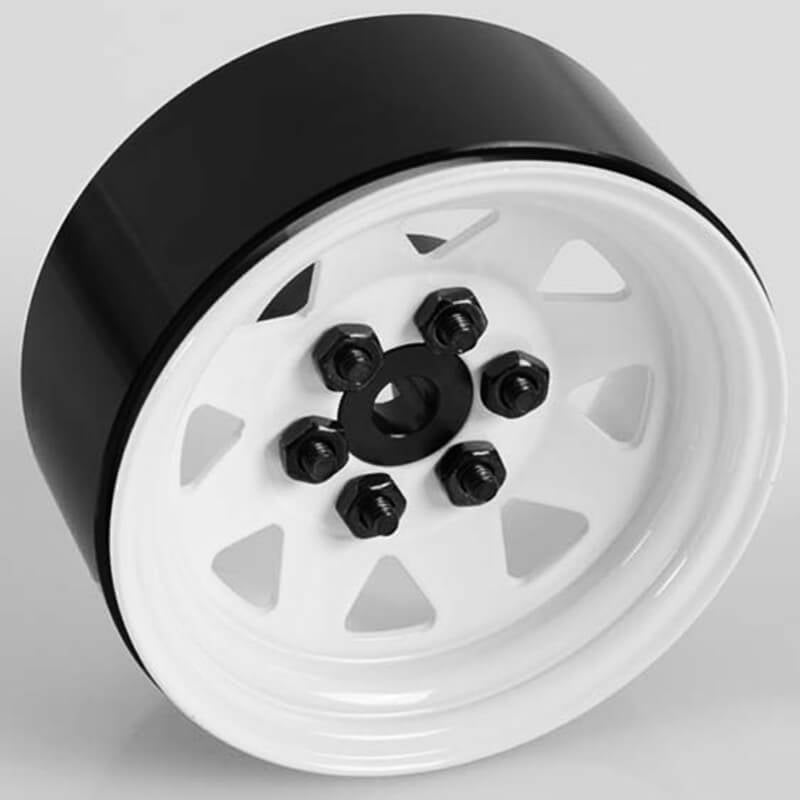 RC4WD 6 LUG WAGON 1.9" STEEL STAMPED BEADLOCK WHEELS (WHITE)