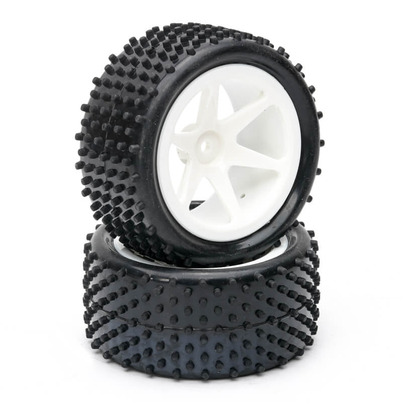 Fastrax 1/10th Mounted Buggy Tyres Lp 'Stub' Rear (Spoked)