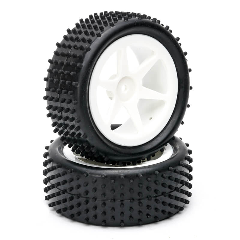 Fastrax 1/10th Mounted Buggy Tyres Lp 'Stub' Front (Spoked)