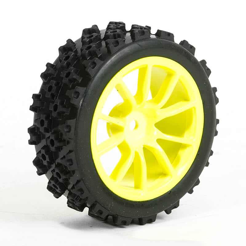 FASTRAX 1/10 STREET/RALLY TYRE 10SP NEON YELLOW WHEEL