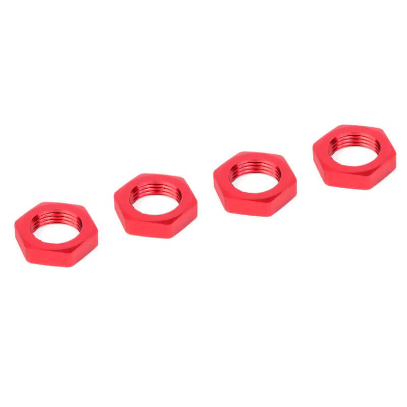 CORALLY WHEEL NUT SERRATED ALUMINIUM RED 4 PCS