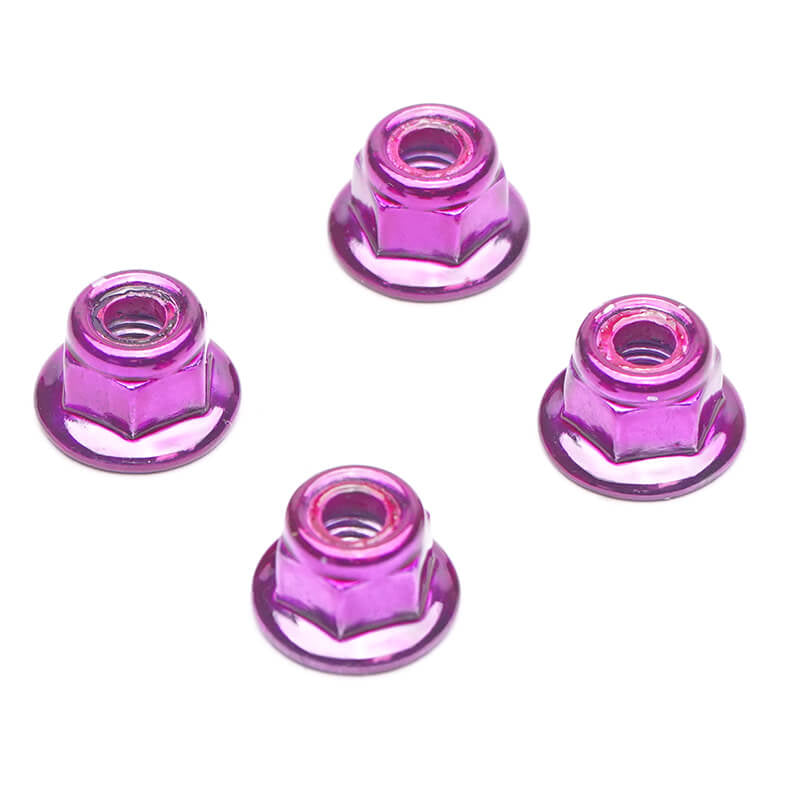 FASTRAX M5 PURPLE FLANGED LOCKNUTS (4)