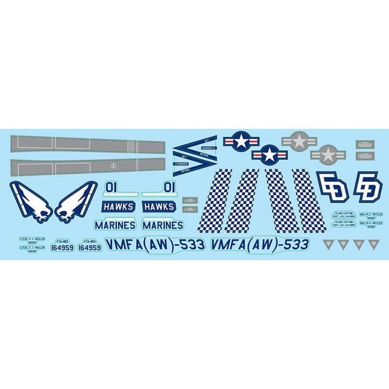 XFLY TWIN 40MM F-18 (GREY) DECAL SET