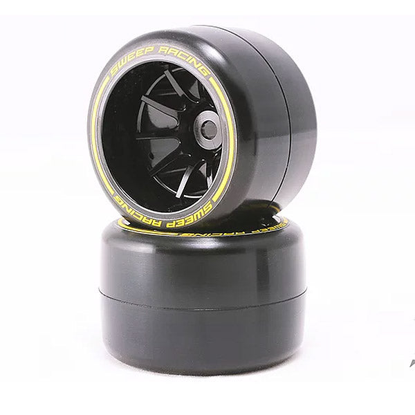 SWEEP 1/10 F1 LP MEDIUM CARPET REAR PRE-GLUED TYRES 40MM