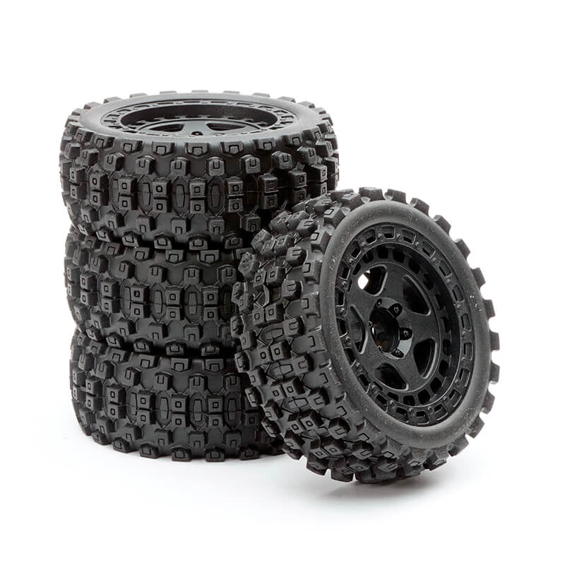 FASTRAX ARRMA GROM WHEEL/TYRE 1/18 SET (4PC)