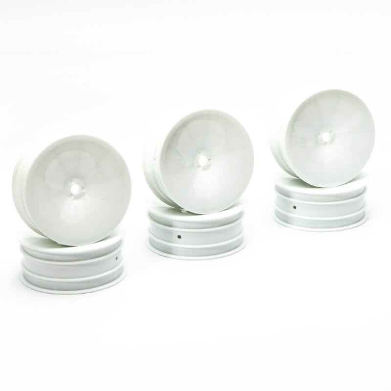 CENTRO 1/10 DISHED BUGGY FRONT 2WD WIDE WHEEL WHITE - 3 PAIRS