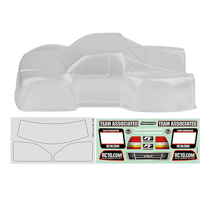 TEAM ASSOCIATED PRO2 SC10 SWB CONTENDER BODY, CLEAR