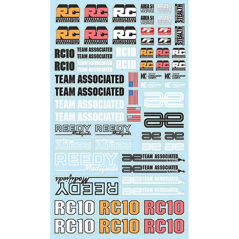 TEAM ASSOCIATED RC10 FT DECAL SHEET