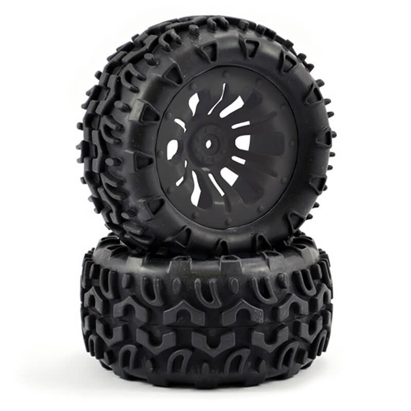 FASTRAX 1/10 KLAXON TRUCK TYRE MOUNTED ON 12-SPOKE (12mm HEX)