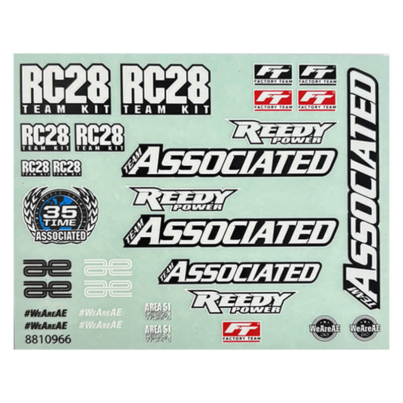 TEAM ASSOCIATED RC28R DECAL SHEET